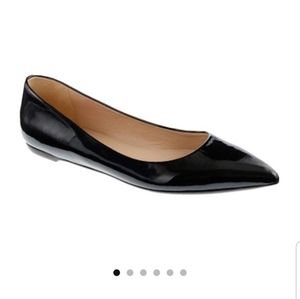 J.Crew Viv black patent leather pointed toe flats